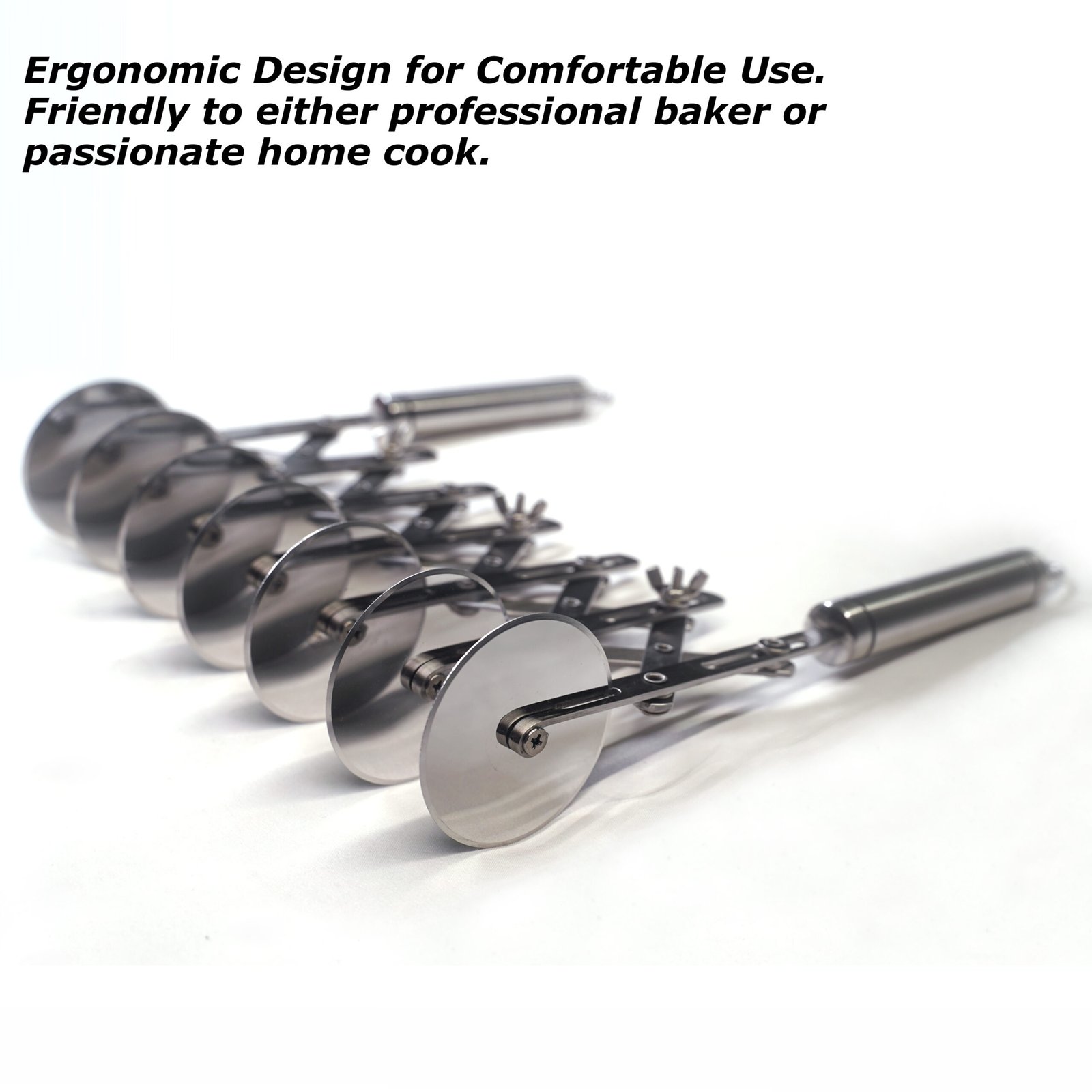 Professional Adjustable Stainless Steel Dough Slicer - Industrial Precision Series with 7-Wheels - 图片 4