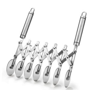 Professional Adjustable Stainless Steel Dough Slicer - Industrial Precision Series with 7-Wheels