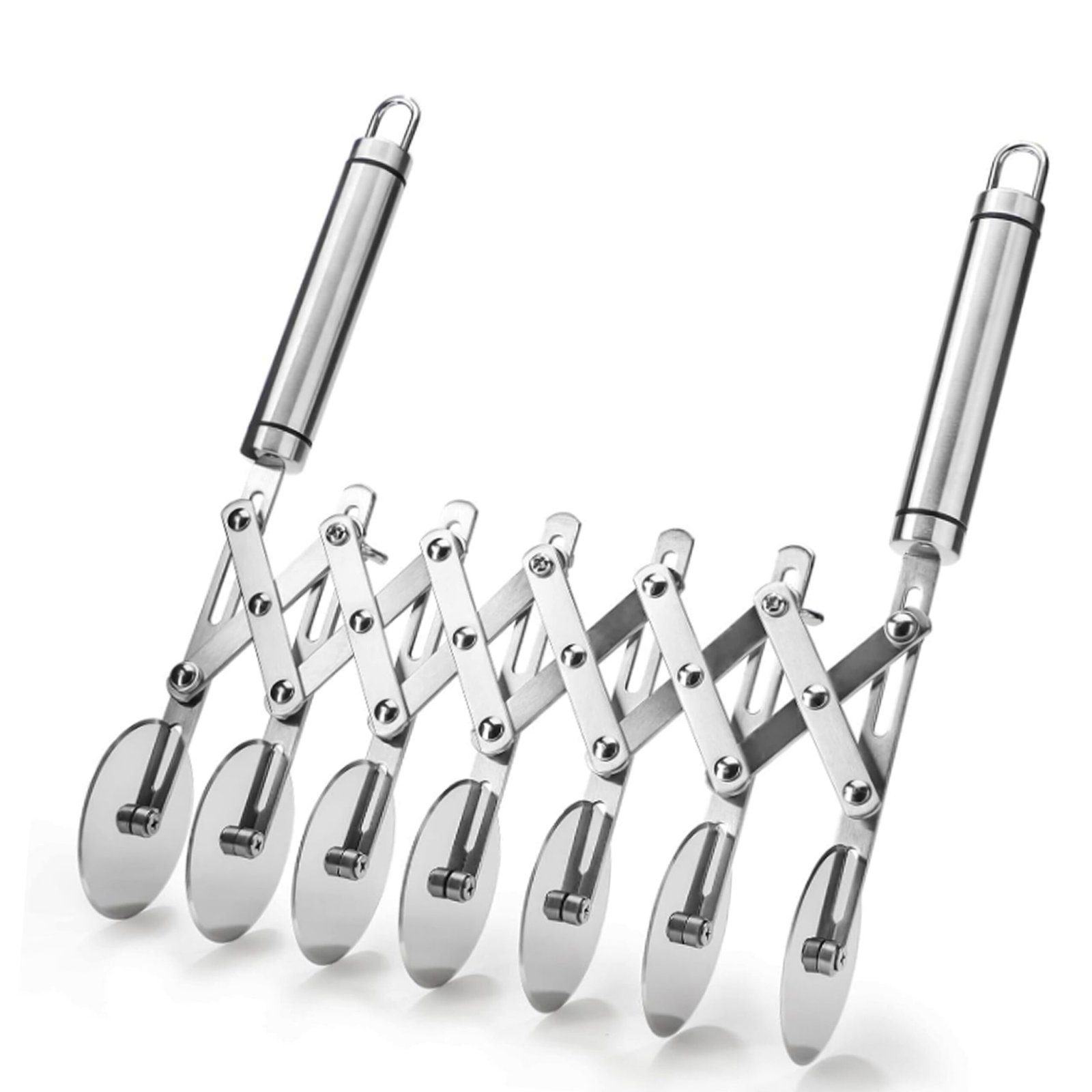 Professional Adjustable Stainless Steel Dough Slicer - Industrial Precision Series with 7-Wheels