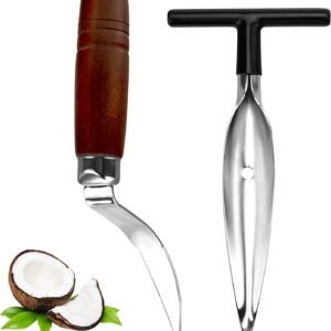 2 Pieces Set Efficient Coconut Opener Kit - Food-Grade Stainless Steel Extraction Tools